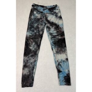 NY LA Tie Dye Textured Leggings Women's Size L Workout‎ Yoga  Pants Scrunch Butt